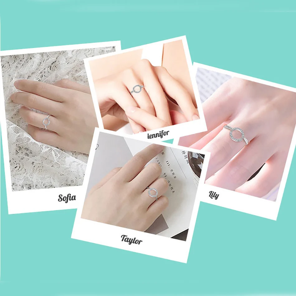 FOREWE бренд кольца из стерлингового серебра 925 Forever Clear CZ Круглые Кольца на пальцы для женщин бижутерия из натурального серебра