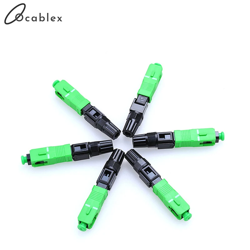100PCS/box FTTH SC APC single mode fiber optic quick connector Fiber Optic Fast Connector|Оптоволоконное оборудование| |