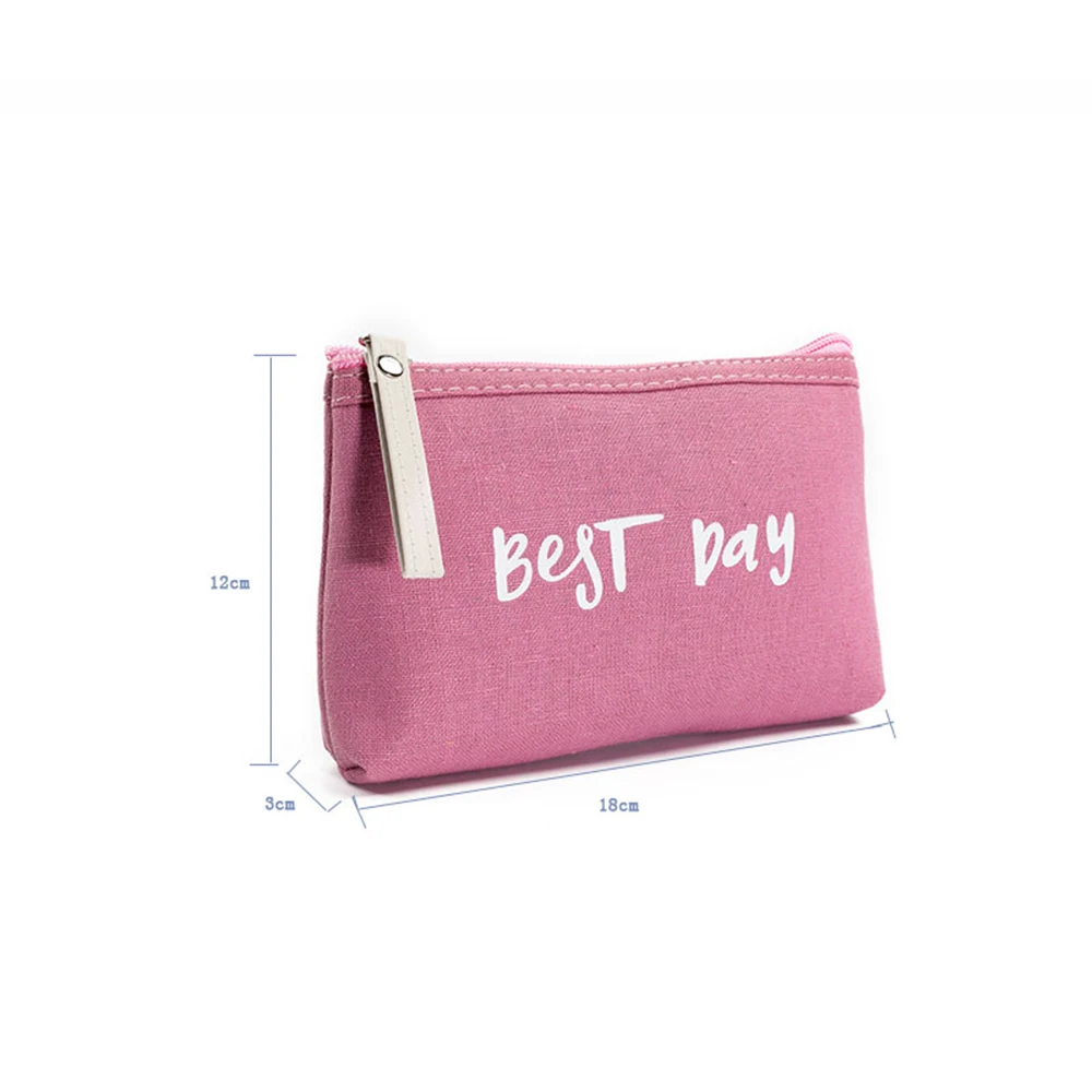 Makeup Bag Косметичка с буквенным дизайном, холщовая женская косметичка на молнии, переносная дорожная сумка для хранения - Цвет: Makeup Bag