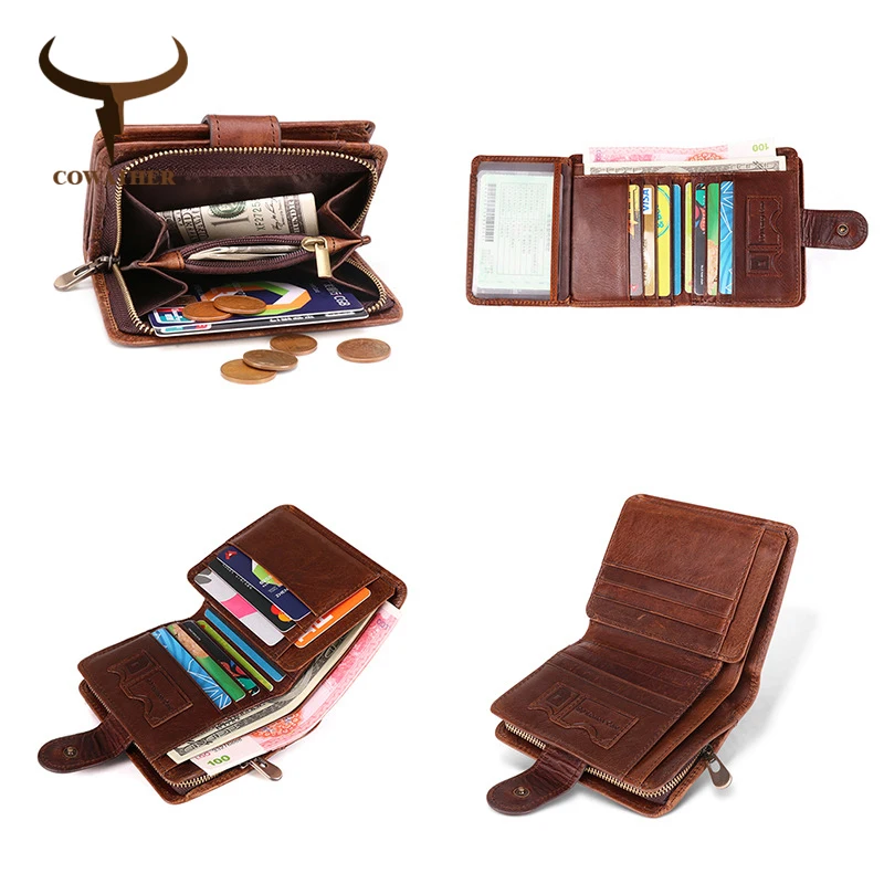 Goedkoop Cowather Mannen Portemonnee 100% Koe Lederen Hoge Kwaliteit Mannelijke Portemonnee Fashion Design Korte Stijl Portemonnee Voor Mannen Gratis Verzending