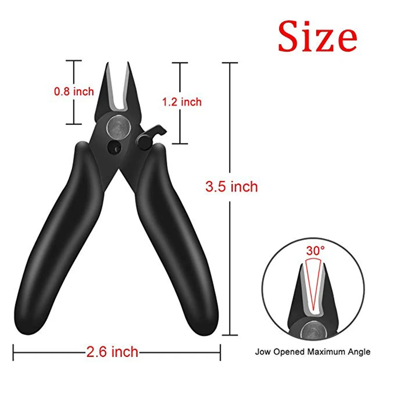 3REIZ Diagonal Pliers Mini Wire Flush Cutter 3.5 Inch Micro Diagonal Cutting Pliers  Wires Insulating Rubber Handle Model Pliers