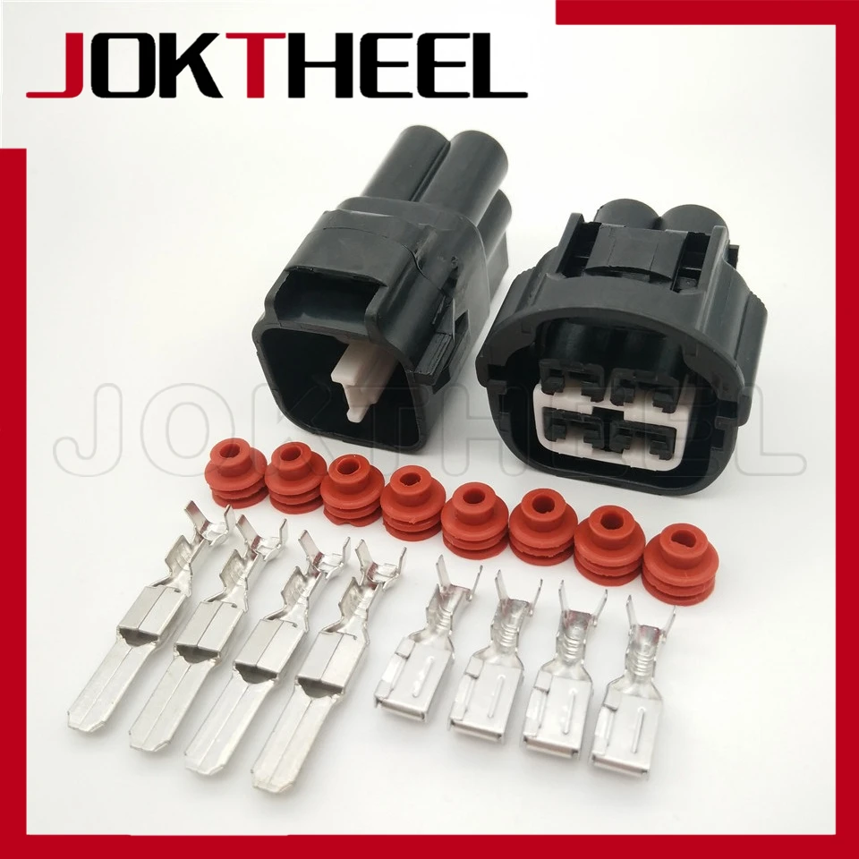 

1-20 sets 4 pin male female black waterproof electric fan plug socket auto connector 7283-7041-40 7282-7041