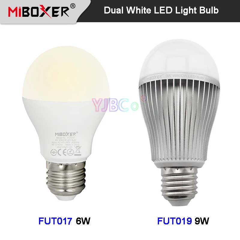 Miboxer 6 Вт 9 E27 двойсветодиодный Белая светодиодная лампа FUT017 FUT019 AC110 220 В умная для