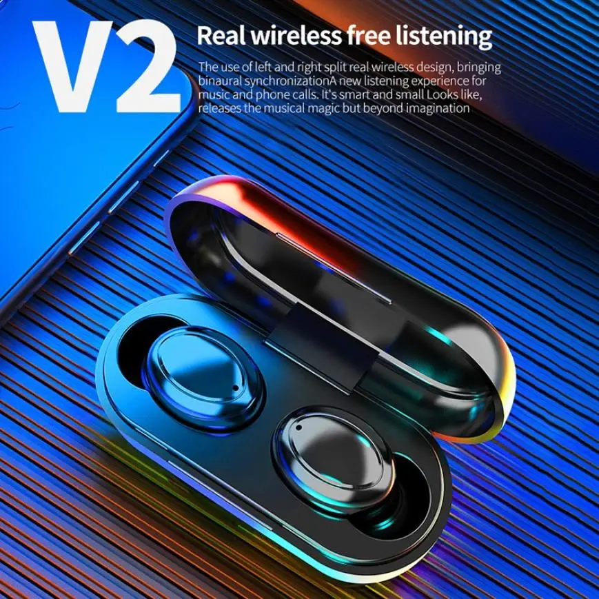 Waterproof TWS Sports Wireless Bluetooth Earphone Mini Hifi Stereo Headphone Touch Control Headset PC Gaming Earbuds for Mic