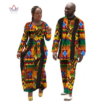 

Women And Men African Wedding Clothing Dashiki Two Set Couples Long Sleeve Clothes Women Party Dress Plus Size 4xl 5xl 6xl WYQ11