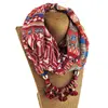 Women Printed Chiffon Ring Scarf Hijabs Multi-style Jewelry Necklace Flower Pendant Scarf Lady Apparel Accessories Wholesale 5