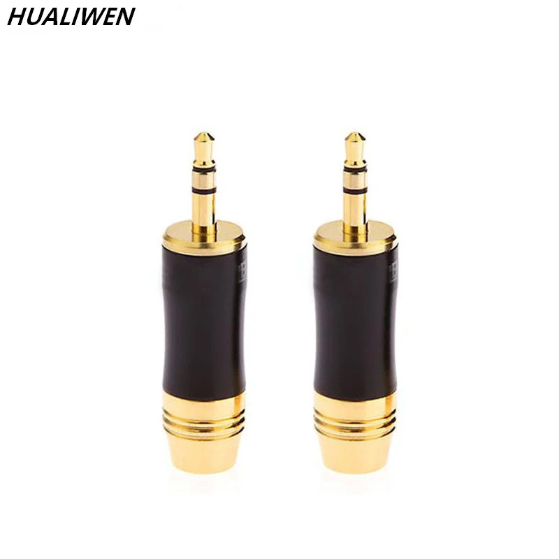 

2PCS 3.5MM stereo headphone plug computer 24K gold plated over copper 3.5mm audio welding head