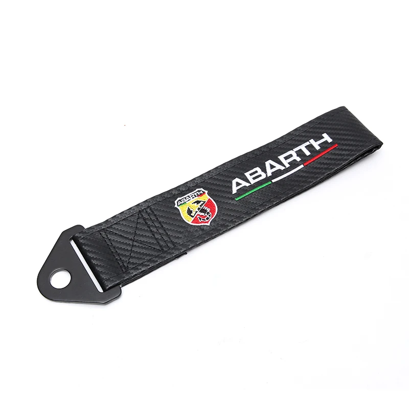 Ткань из углеродного волокна прицеп буксировочный трос ремень для ABARTH эмблема автомобиля передний бампер гоночный декор для Fit KIA аксессуары - Цвет: 1