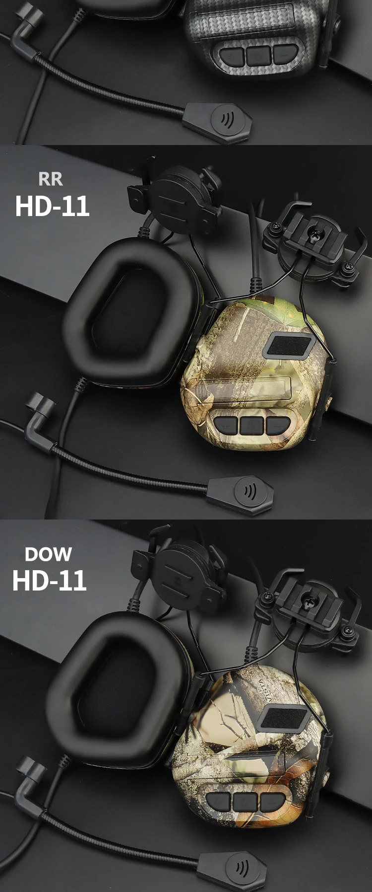 Military Tactical Headset Sound Pickup Noise Reduction Shooting Headsets Airsoft Paintball Hunting Earmuffs Tactical Headphones acid cartridge respirator