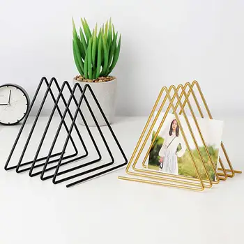 

Nordic Style Triangle Iron Storage Rack Book Magazines Holder Desktop Shelf Stand Storage Holders Organization