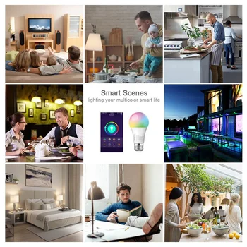 

Wifi Smart Light Bulb Wireless Remote Control Led Lamp 7.5W 750Lm RGB+6500K E27 Works with Alexa Google Home
