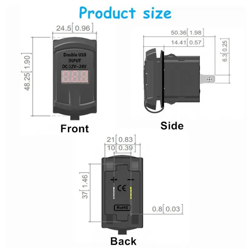 

Quick Charge 3.0 Dual USB Rocker Switch QC 3.0 Fast Charger LED Voltmeter for Boats Car Truck Motorcycle Smartphone Tablet 83XA