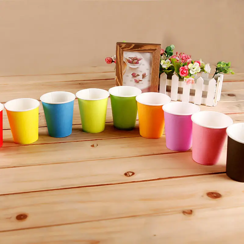 10pcs Baby Paper Cups Solid Birthday Muti-Color Wedding Colorful decorate Tableware Party Supplies Plain DIY Festival household