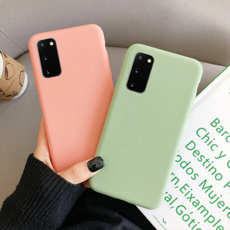 Luxury Matte Silicone Phone Case For Samsung Galaxy A12 A32 A52 A72 5G S22 S21 Ultra Plus S20 FE Note 10 Lite Solid Color Cover cheap galaxy s22+ case