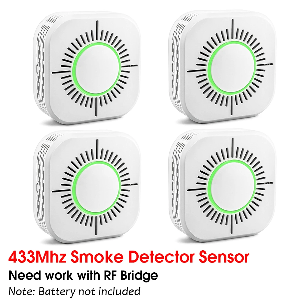 Sensor Detector de humo eWeLink, inalámbrico, 433MHz, protección contra incendios, alarma, funciona con el puente RF de Sonoff, casa inteligente, 4 Uds.