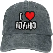 Регулируемая джинсовая бейсболка для мужчин и женщин I Love Idaho Snapback