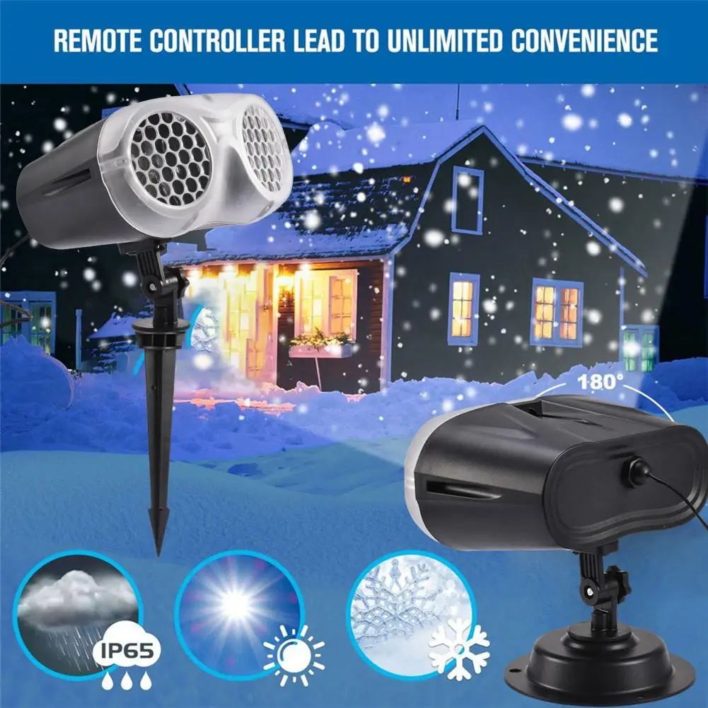 

Christmas Projector Light Waterproof Remote Control Snowflake Projection Lamp for Indoor Outdoor Decoration 2021 New