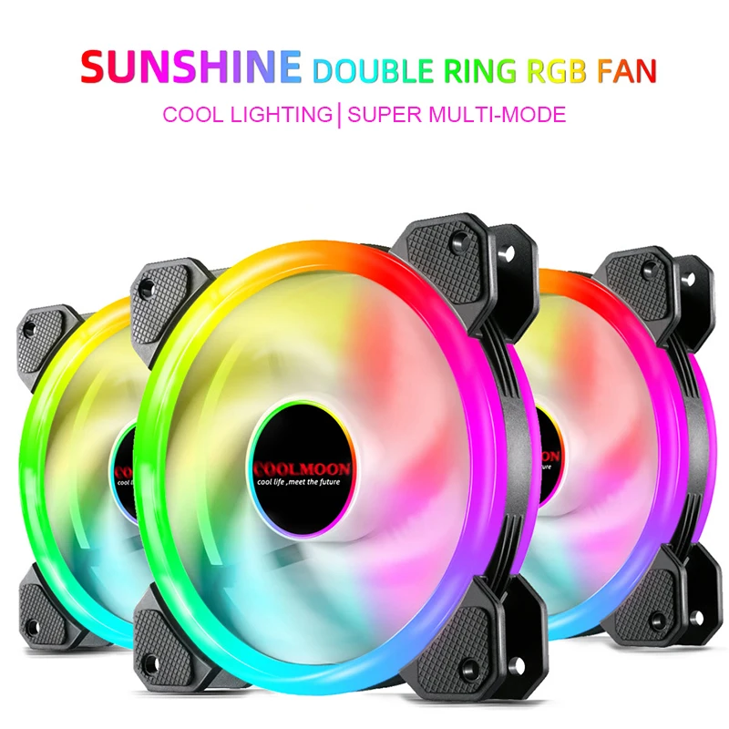 Coolmoon-ventilador para Computador Rgb Ventilador Resfriador para Computador com Mudança de Cor Colorida Ventilador Silencioso Ventiladores e resfriadores - Imagem 5