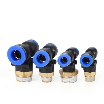 

1Pcs Pneumatic Fitting PB type4mm 6mm 8mm 10mm OD Hose Tube Gas Flow Adjust Valve Connector 1/8" 1/4" 3/8" 1/2" Male Thread