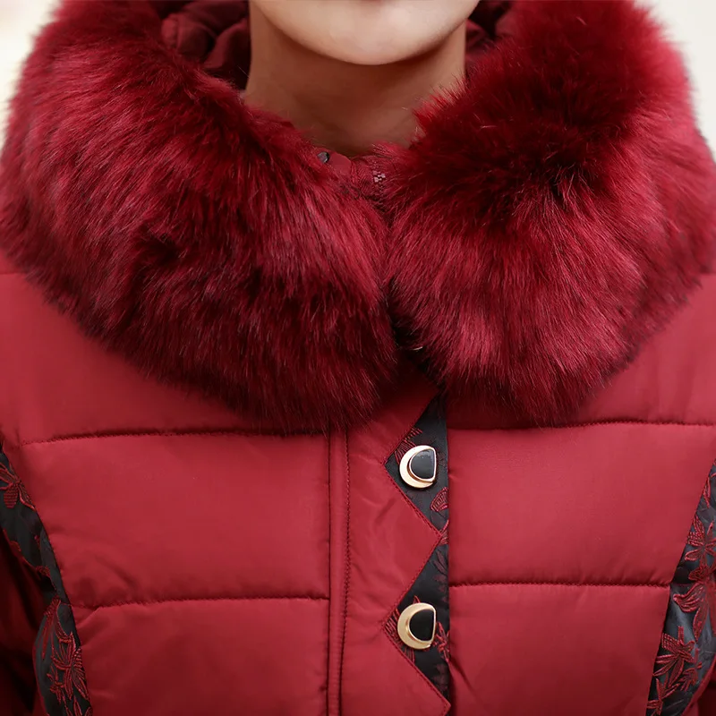 

Middle-aged WOMEN'S Apparels Winter Cotton-padded Clothes Middle-aged Women Dress down Jacket Cotton-padded Clothes Coat Thick M