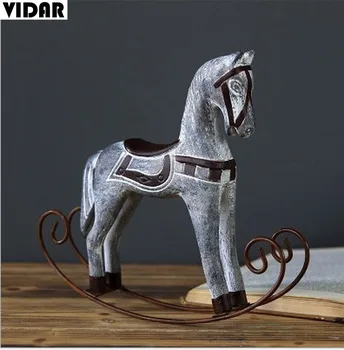 

VIDAR Rocking Horse Ornaments Nordic Style Retro Resin Home Accessories Decoration Creative Gifts Crafts Shelf Furnishings