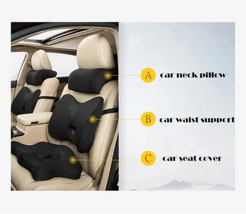 

New Car Headrest U Shape Pillow Memory Foam Auto Interior Seat Neck Rest Waist Support Lumbar Protector Seat Cushion Accessories