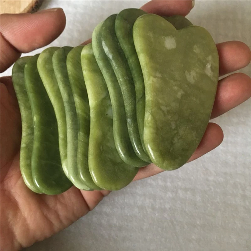 

Natural Jade Scrapping Plate Facial Acupoint Massage Tool Meridian Massage Scrapping Board Anti-aging Relieve Facial Tension