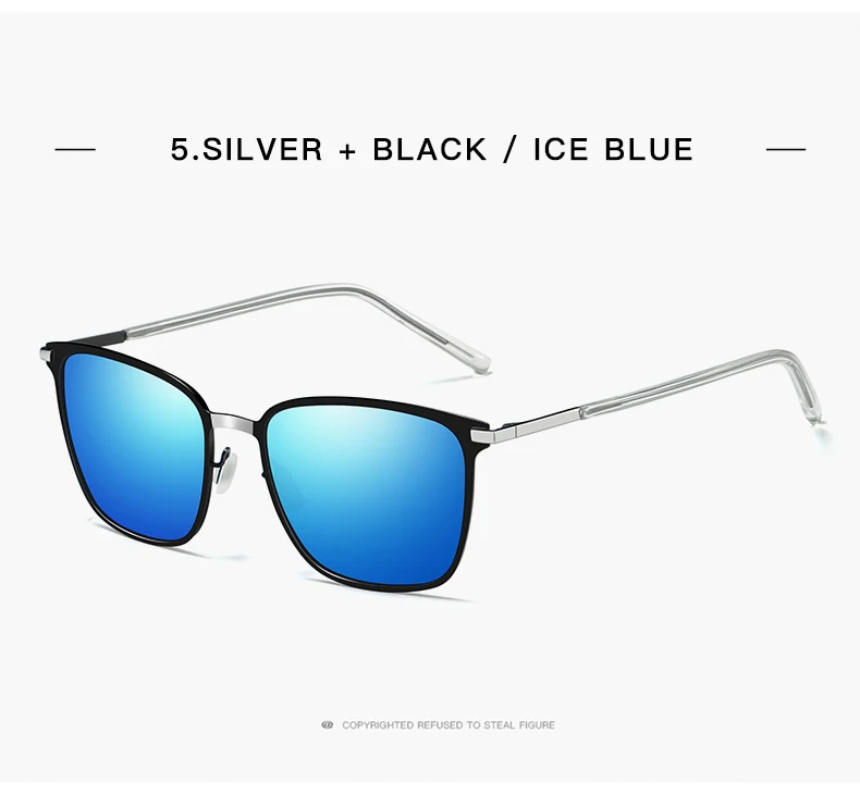 Квадратные мужские солнцезащитные очки поляризованные моды из алюминиево-магниевого сплава очки из сплава, стиль ретро, Oculos De Sol Gafas UV400 № 0864