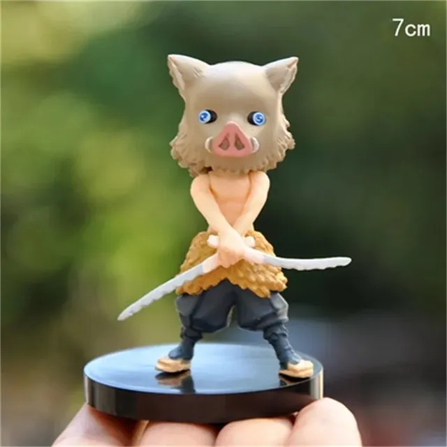 1/6pcs Anime Figure Demon Slayer Q Posket  Kimetsu No Yaiba Doll Tanjiro Nezuko Zenitsu Kawaii model PVC Toy desktop decoration 5