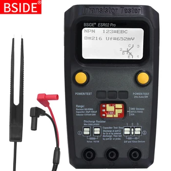 

BSIDE ESR02 pro Multi-purpose Transistor Tester Diode Triode Capacitance Resistor Meter LCD ESR meter MOS/PNP/NPN SMD Tester