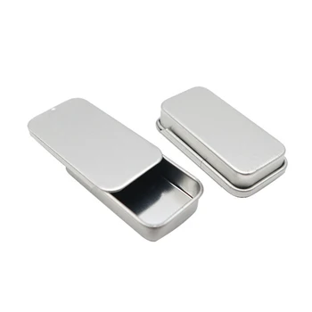 

1pcs 51*10*26mm Mini Iron Box Slide Cover Storage Box Wedding Jewelry Pill Cases Portable Tin Boxes Container
