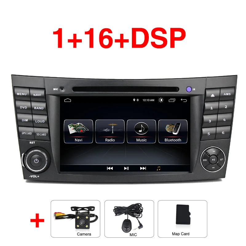 HD 1024*600 сенсорный автомобильный dvd-плеер с экраном для mercedes w211 Android 9 Мультимедиа W209 W219 3g wifi радио стерео gps DVR - Цвет: 16G