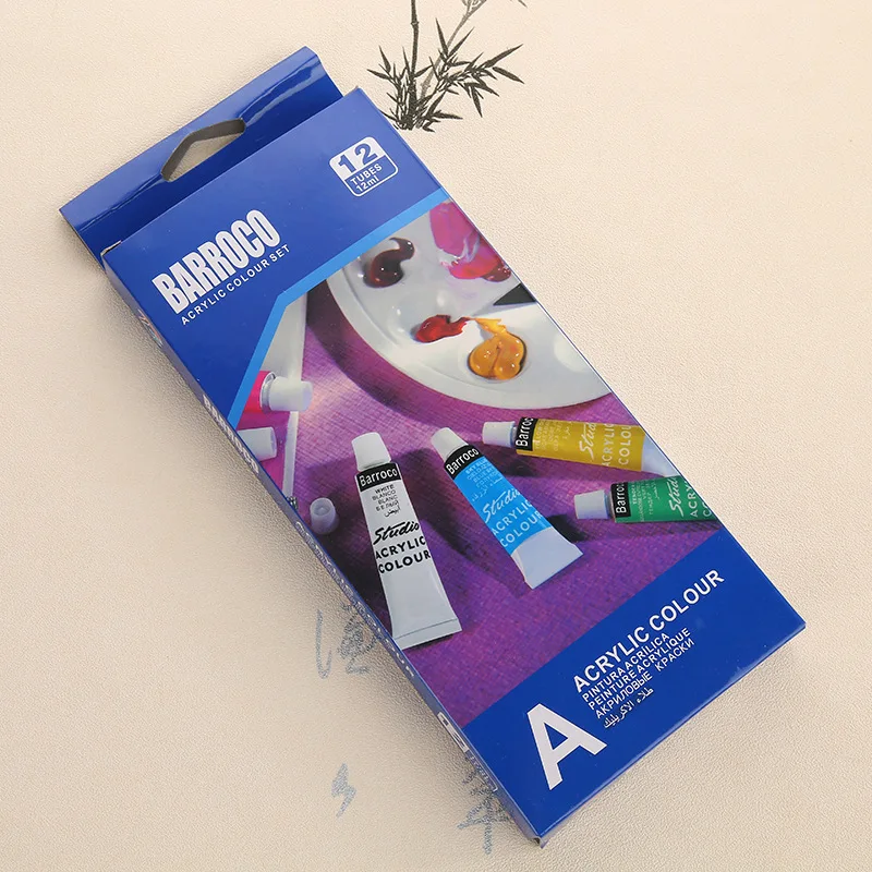 12 мл цветов s/SetAcrylic Paint Color Set акриловая краска s пигмент для художников
