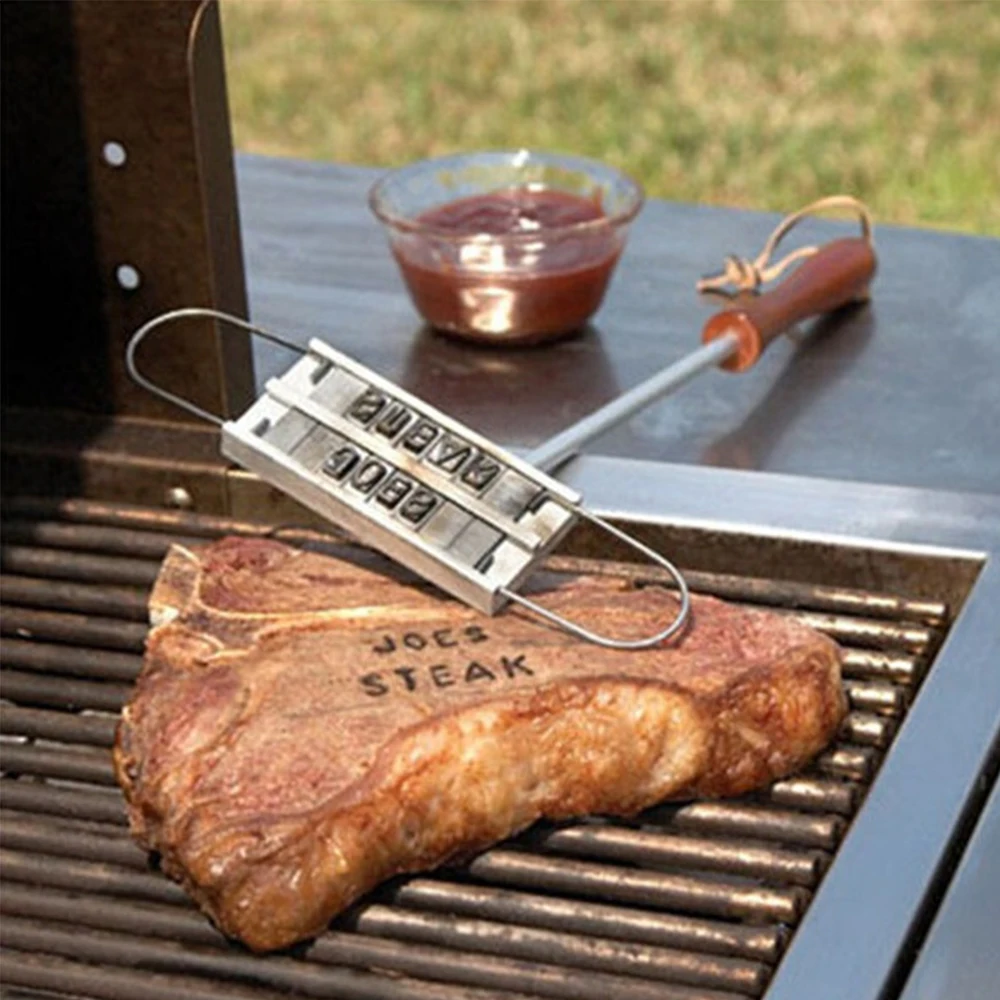 

BBQ Branding For Barbecu Iron Signature Name Marking Stamp Tool Meat Steak Burger Letters Seal Grill Fire Mark Tool Creative