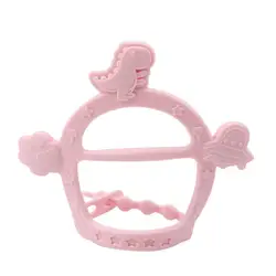 Teether Toy Smooth Edge Cartoon Shape Food Grade Material Toddler Silicone Teething Toy for Infant