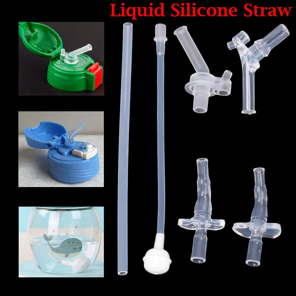 Feeding-Accessories Straws Drink-Bottle Baby Silicone Children Liquid Water-Cup Sippy