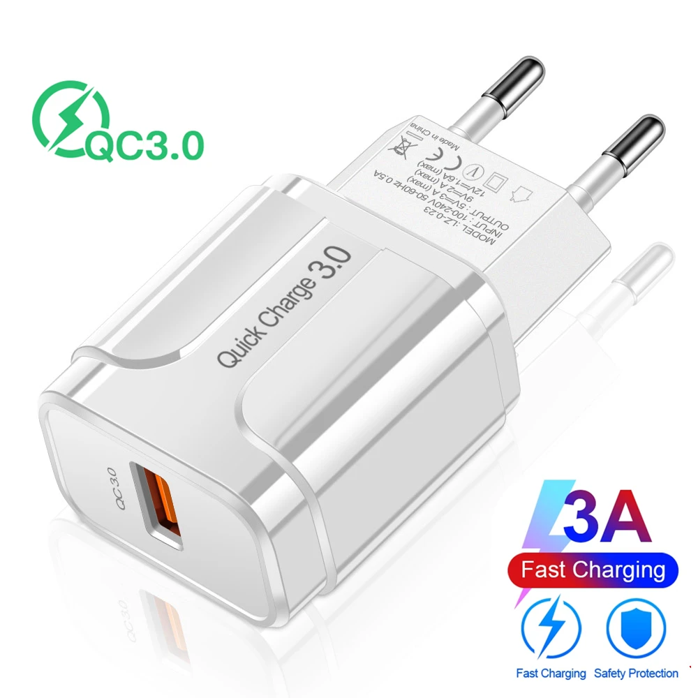 65w charger phone EU US USB Phone Charger Quick Charge 3.0 Fast Charging For Power Bank For Samsung S9 Huawei Phone tablet 5V 3A Universal Charger usb c 5v 3a