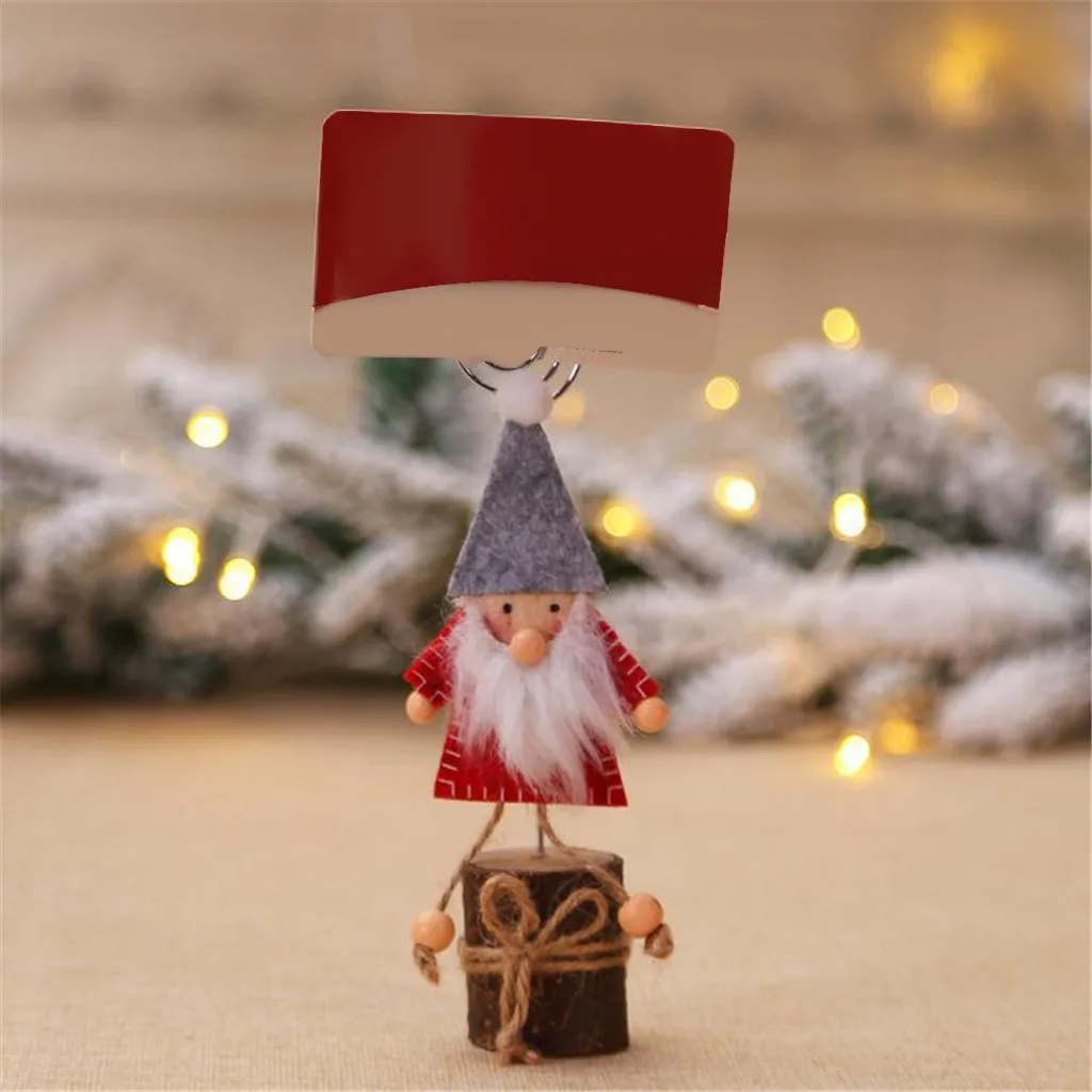 Зажим для заметок, рождественские украшения, деловой держатель для карт, креативный деревянный лесной Мужской зажим для заметок, прочный#4