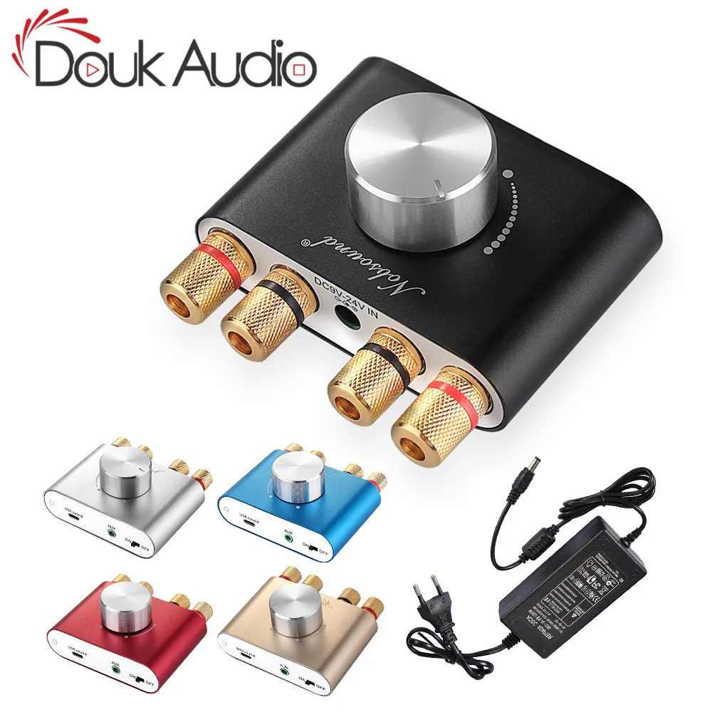 Najtaniej Douk audio Mini Bluetooth 5.0 TPA3116 wzmacniacz mocy bezprzewodowy odbiornik audio radio hifi 12V wzmacniacz samochodowy na domowe audio 50W + 50W