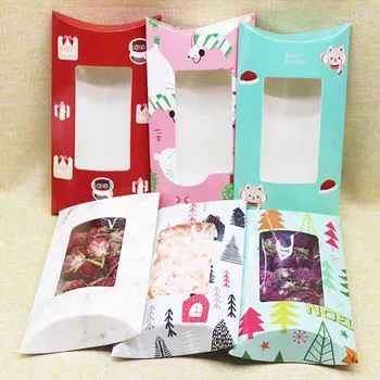 

Newest big pillow windon Box For Gift Christmas box DIY Handmade marbling Candy Decorations Event Party Supplies package