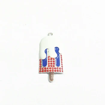 

Newest ! 49mm*23mm 10pcs/lot Ice Cream Rhinestone Pendants