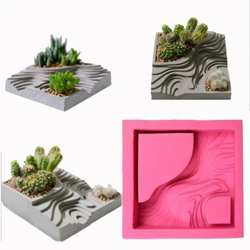 

Concrete Molds Terraced Field Shape Pot Molds Graden Decor Cement Silicone Molds