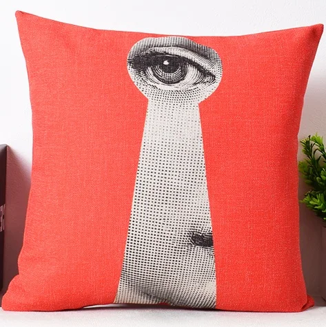 Европейский Винтажный Чехол на подушку rosenthal Piero fornasetti с рисунками для лица, чехлы на подушку с красными губами и глазами, льняной Чехол на подушку для спальни - Цвет: Z