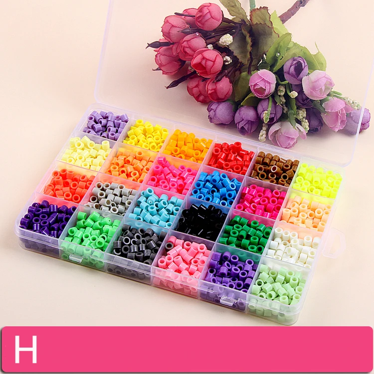 H 2300pcs Хама бусины дети Perler игрушки DIY детские игрушки Пазлы Детский Набор для творчества ручная работа 3D Головоломка Развивающие игрушки волшебный ater липкие бусины - Цвет: H 2300pcs