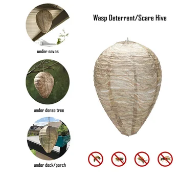 

22*28cm Wasp Repellents Honeycomb Guide Lantern Flying Hanging Wasp Bee Trap Fly Insect Simulated Yellow Wasps Nest Pest Control
