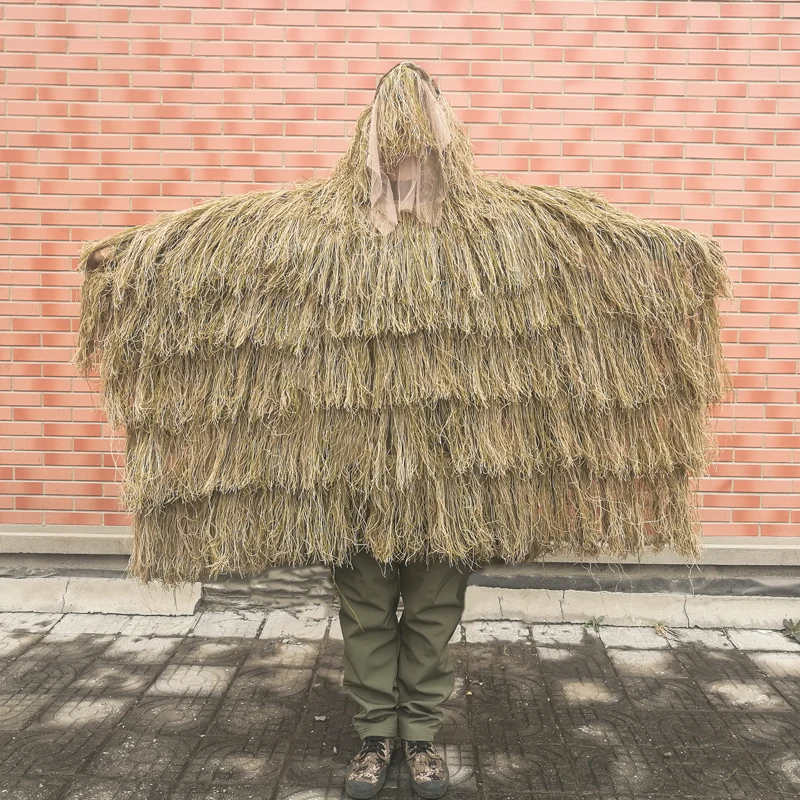 Photography Withered Grass Clothes Hunting Cloak Ghillie Suit Ghillie Clothes Camouflage Hunting Outdoor Jungle Poncho ghillie suit