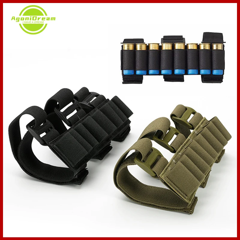 

Totrait Nylon Pouch Tactical Airsoft Hunting GA Shot Shells Holder Shooting Arm Band 12 Gauge Bullet Cartridge Molle 8 Rounds