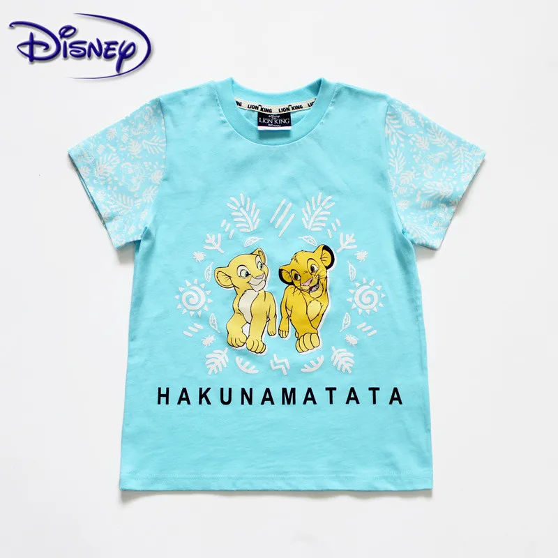 Disney Lion King/детская одежда новая футболка летние повседневные топы с короткими рукавами для мальчиков, Детская футболка