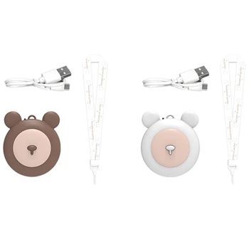 

2set USB Personal Wearable Air Purifier Necklace,Portable Mini Air Lonizers,Low Noise No Radiation White & Brown