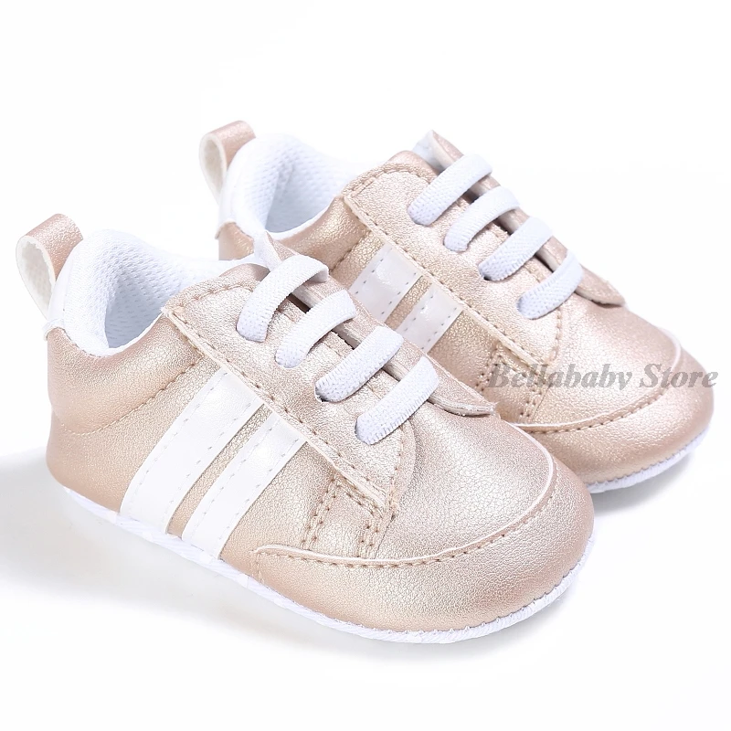 Kids Shoes For Girls Boys Sneakers Casual Shoes Sports Striped Pu Leather Baby Toddler Walking Infant